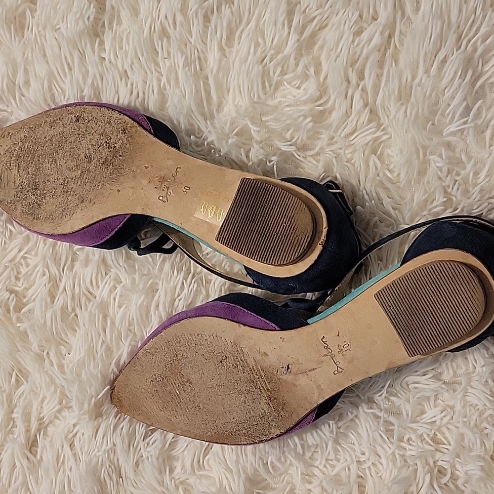 Boden Purple and Navy Leather Flats - Picture 5 of 9
